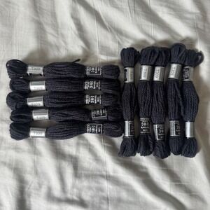 DMC Tapestry Wool Laine Tapisserie 7309 Dark Charcoal Grey Navy Lot of 10 Skeins